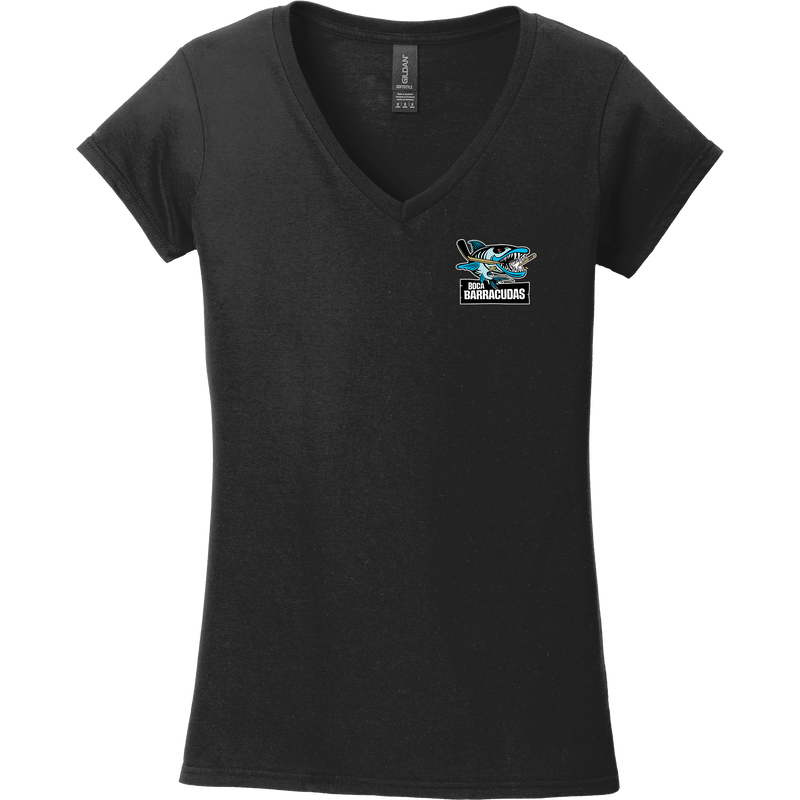 Boca Barracudas Softstyle Ladies Fit V-Neck T-Shirt