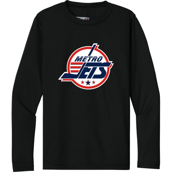 Metro Jets Youth Cooling Performance Long Sleeve Tee