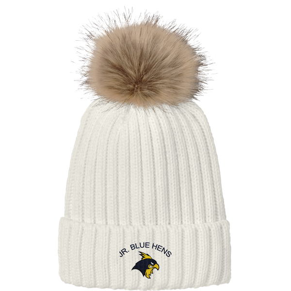 Delaware Jr. Blue Hens Faux Fur Pom Beanie