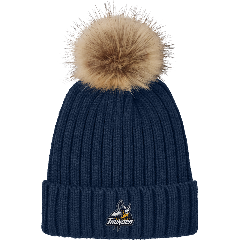 Mon Valley Thunder Faux Fur Pom Beanie