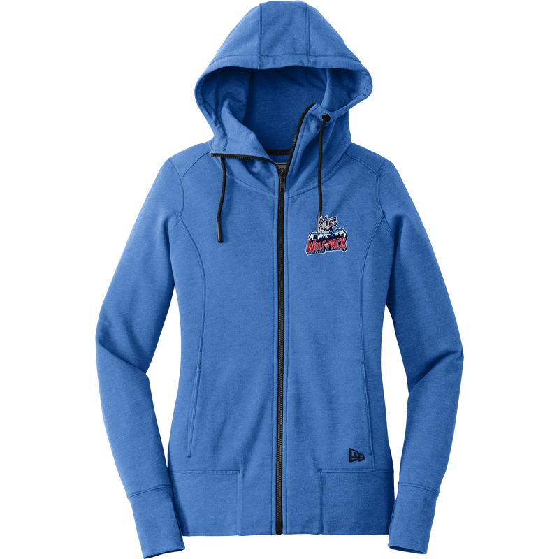 CT Wolfpack South New Era Ladies Tri-Blend Fleece Full-Zip Hoodie