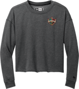 Delaware Ducks New Era Ladies Tri-Blend Fleece Crop Crew