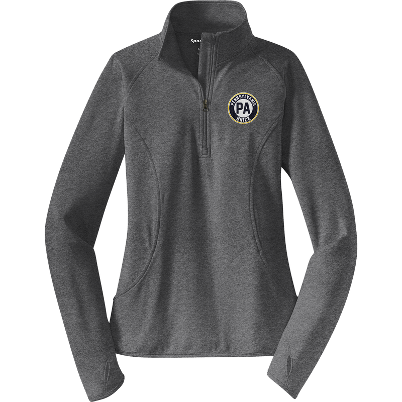 PA Brick Ladies Sport-Wick Stretch 1/4-Zip Pullover