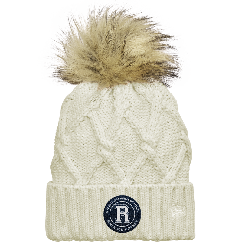 Randolph Girls Hockey New Era Faux Fur Pom Beanie