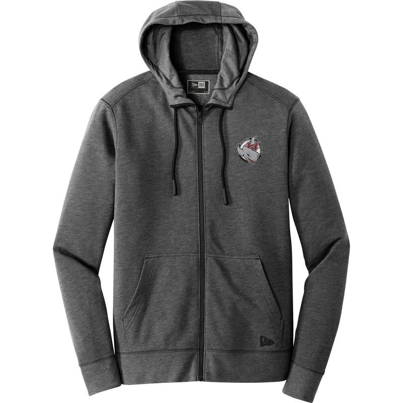 CT Whalers Tier 2 New Era Tri-Blend Fleece Full-Zip Hoodie