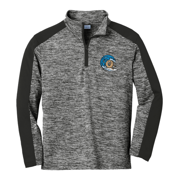 BagelEddi's Youth PosiCharge  Electric Heather Colorblock 1/4-Zip Pullover